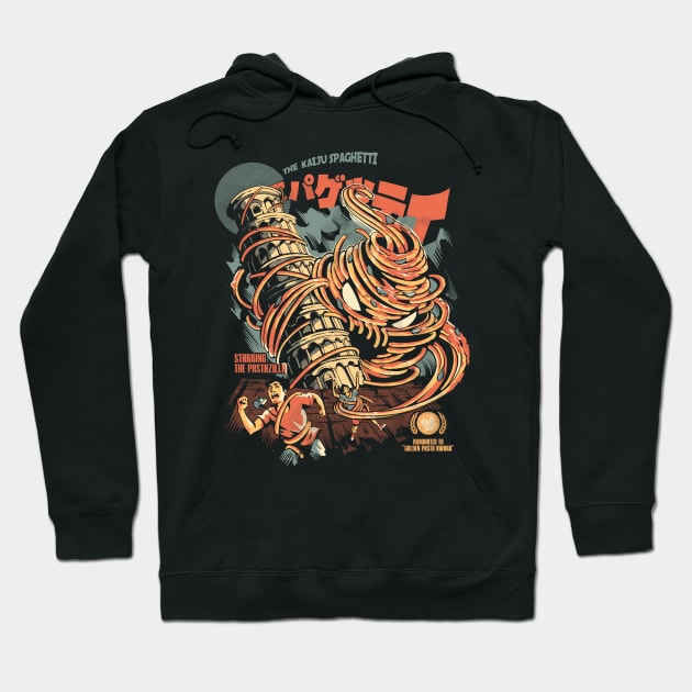 The Kaiju Spaghetti - Black Version Hoodie by Ilustrata